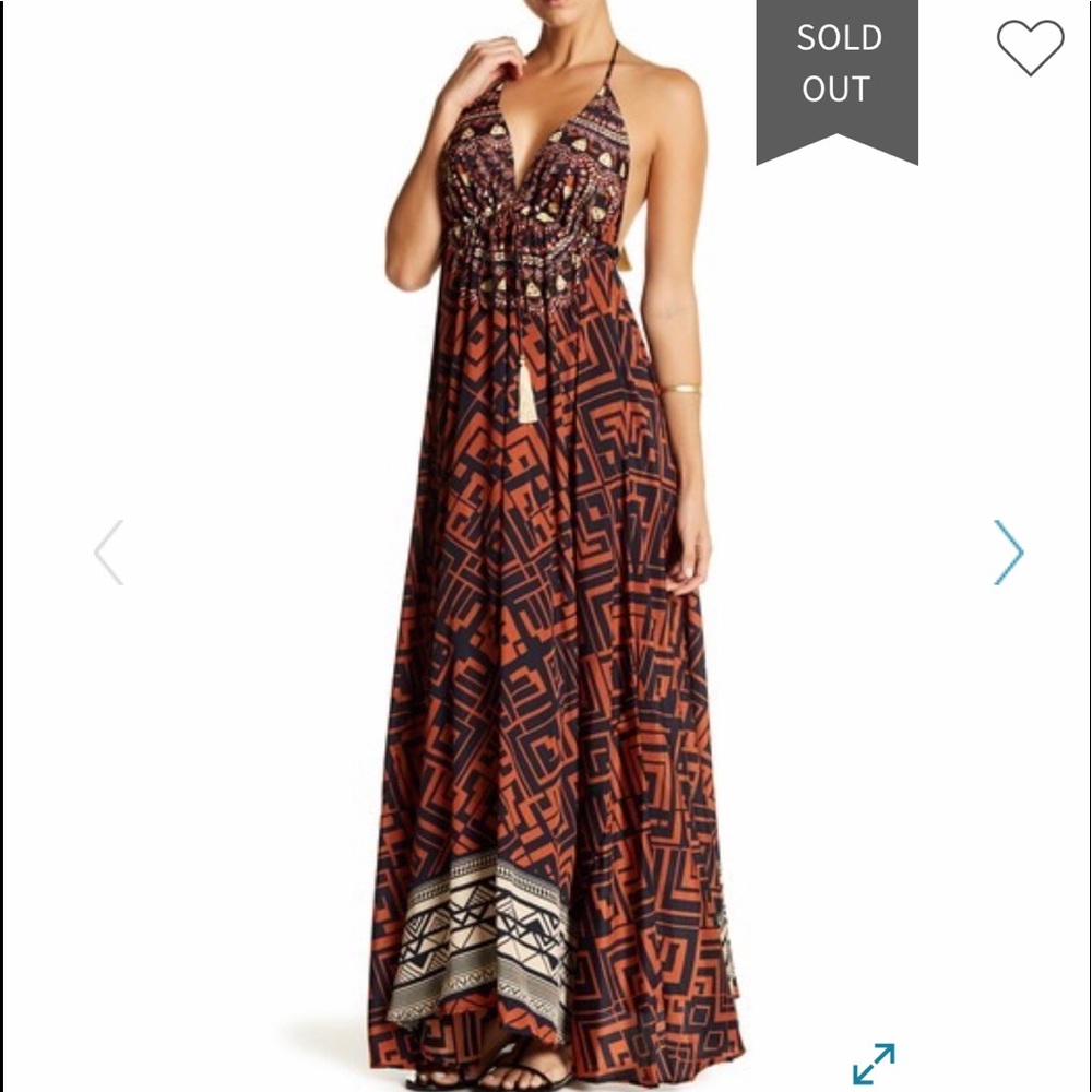 NWT La Moda Jeweled Halter Dress